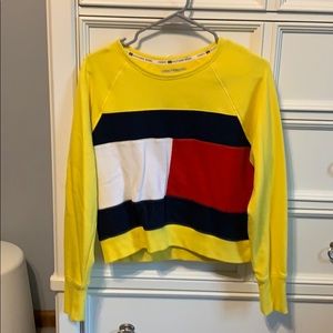 yellow tommy hilfiger sport crewneck